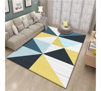 RUGMRZ Manta Bebe 180X280Cm Alfombra De Diseño para Sala Más 39 Colores La Estar del Dormitorio Es Simple El Borde Cama Familiar Amarillo Y Azul Geométrico. Salon Grande Alfombras Infantiles
