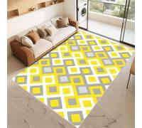 RUGMRZ Rug Que Se Pueden Fregar Amarillo 110x170cm, Personalizadas Patrones geométricos Modernos Grises para dormitorios de Sala Estar