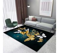 RUGMRZ Tapete Bebe 160X200Cm Felpudo Entrada 20 Azul Dormitorio del Hogar Sala De Estar Mariposa Simple Junto A La Cama Alfombra Acolchada Infantil Alfombras Cocina