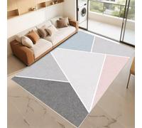 RUGMRZ Tapete Quarto Criança Que Se Pueden Fregar Rosa 160x220cm, A Medida Diseño Moderno y Sencillo Gris para dormitorios de Sala Estar
