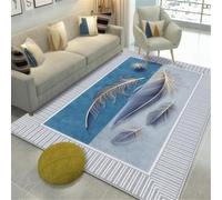 RUGMRZ Vestidores Modernos Alfombras Arte Abstracto Antideslizante Lavable Tapete De Actividades Bebe Azul Alfombra Perros Futbol 150X150CM