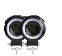 Rugnipw Faro Delantero Para camiones ATV SUV Dirt Bike Car 3 pulgadas redondo LED luz de trabajo Spot Light Halo Angel Eye 12V 24V Juego Faros Delanteros(2pcs)