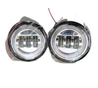 Rugnipw Faro Delantero Para Hummer H2 2003-2009 luz antiniebla delantera coche con anillo blanco para DRL Halo para Ojos de Ángel 2x Led Juego Faros Delanteros(Chrome)