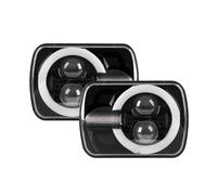 Rugnipw Faro Principal Delante Para Jeep Para Wrangler Para Cherokee 1984-2001 Faros Delanteros LED 7X6 5X7 H6014, H6052, H4 Accesorios Para Coche Lámpara LED(A)