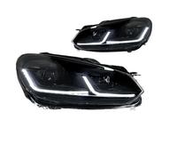 Rugnipw Faro Principal Delante Para VW Para Golf 6 Para Golf6 MK6 2009-2012 Faros Delanteros LED DRL Señal Giro Luz Alta Lente Proyector Angel Eye(A RHD)