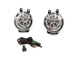 Rugnipw Luces Antiniebla Delanteras Para Toyota Para Axio Para Corolla Cubierta Cableado Parrilla Faros Antiniebla Delanteros LED Halógenos Parachoques Delantero(9LED fog wire)
