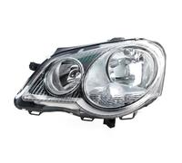 Rugnipw Luces Antiniebla Para VW Para POLO 9N3 2006-10 Parachoques Delantero Faro Delantero Lámpara Antiniebla Conjunto Faros Delanteros Tipo Blanco Negro Faro Principal(White Shell-Left)