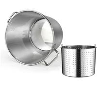 RUGPDA Olla de acero inoxidable de 27 cuartos / 45 cuartos / 63 cuartos de galón, olla para hervir mariscos, cangrejo, cangrejo, freidora de pavo, olla de pasta, utensilios de cocina para el hogar