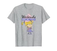 Rugrats Angelica Weekends Are My Life Sassy Camiseta, Hombre, Gris Jaspeado, L