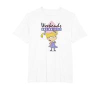Rugrats Angelica Weekends Are My Life Sassy Camiseta, Hombre Tallas Grandes, Blanco, 2X Alto
