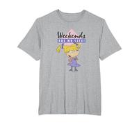 Rugrats Angelica Weekends Are My Life Sassy Camiseta, Hombre Tallas Grandes, Gris Jaspeado, 6X Alto