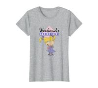 Rugrats Angelica Weekends Are My Life Sassy Camiseta, Mujer, Gris Jaspeado, XS