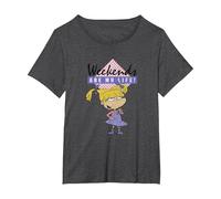 Rugrats Angelica Weekends Are My Life Sassy Camiseta, Mujer Tallas Grandes, Jaspeado Oscuro, 1XL Grande