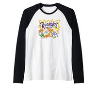 Rugrats Coloring Book Character Collage Retro 90's Cartoon Camiseta Manga Raglan