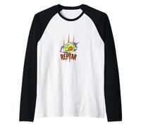 Rugrats Reptar Eye Scratch Mark Monster Reveal Front Camiseta Manga Raglan