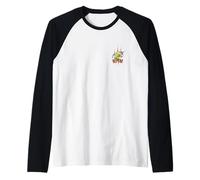 Rugrats Reptar Eye Scratch Mark Monster Reveal Left Chest Camiseta Manga Raglan