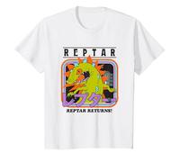 Rugrats Reptar Returns! Vintage Neon Kanji Poster Camiseta, Niños, Blanco, 10 años