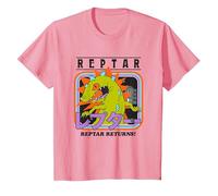 Rugrats Reptar Returns! Vintage Neon Kanji Poster Camiseta, Niños, Rosado, 10 años