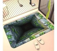 Rugs That Look Like a Hole, Dog Gets Scared of 3D Hole Carpet, 3D Trap Optical Visual Illusion Rugs, Optical Illusion Rug, for Door Entrance, Bathroom, Stairs, Living Room Decor (G,19.6*31.5in)