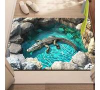 Rugs That Look Like a Hole, Dog Gets Scared of 3D Hole Carpet, 3D Trap Optical Visual Illusion Rugs, Optical Illusion Rug, for Door Entrance, Bathroom, Stairs, Living Room Decor (E,23.6*35.4in)