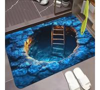 Rugs That Look Like a Hole, Dog Gets Scared of 3D Hole Carpet, 3D Trap Optical Visual Illusion Rugs, Optical Illusion Rug, for Door Entrance, Bathroom, Stairs, Living Room Decor (D,23.6*35.4in)