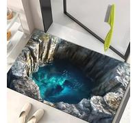 Rugs That Look Like a Hole, Dog Gets Scared of 3D Hole Carpet, 3D Trap Optical Visual Illusion Rugs, Optical Illusion Rug, for Door Entrance, Bathroom, Stairs, Living Room Decor (B,15.7*23.6in)