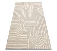 rugsx Alfombra Balance 1918 Taupe - geométrico, Estructural, glamuroso - Suave y Moderno para salón, Dormitorio, despacho, habitación Juvenil - 120x170 cm