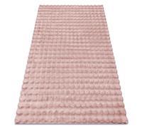 rugsx Alfombra Bubble imitación Piel de Conejo 3D, Estructural, Rosa pálido 60x100 cm