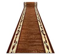 rugsx Alfombra de Pasillo BCF Filip marrón 90x600 cm
