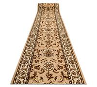 rugsx Alfombra de Pasillo BCF MORAD Klasyk para la Cocina, vestíbulo, Pasillo, Entrada, clásico Beige 90x160 cm