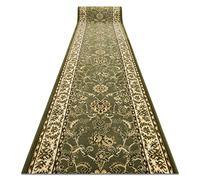 rugsx Alfombra de Pasillo BCF MORAD Klasyk para la Cocina, vestíbulo, Pasillo, Entrada, clásico Verde Oliva 90x450 cm