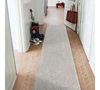 rugsx Alfombra de Pasillo Santa FE Plano, Monocolor, para la Cocina, vestíbulo, Pasillo, Entrada Creme 90x230 cm