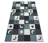 rugsx Alfombra para niños Stars de los niños Turquesa/Gris 150x200 cm
