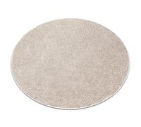rugsx Alfombra Santa FE, Simple, de un Solo Color, para habitación, salón, Dormitorio, Alfombra, Beige, Redondo 200 cm