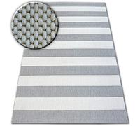rugsx Alfombra SISAL Flat Interior Exterior - Moderna y Resistente - para salón, balcón, terraza - Patrón de Rayas - Gris 160x230 cm