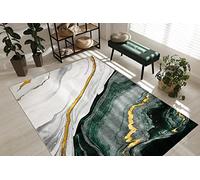 rugsx Exclusiva Emerald Alfombra Glamour, Elegante mármol Verde Botella/Oro 120x170 cm