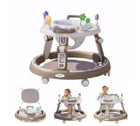 RuguAini Andador giratorio de 360 ° para bebés de 6 meses y 1 año de edad, andador musical para niños y niñas, sin montaje, plegable y altura ajustable con ruedas silenciosas