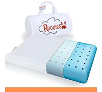 RUGUIES MAX- Almohada para Niños de Viscoelástica- Hipoalergénica y Transpirable- Cojín Infantil-Funda Lavable de Algodón-Oeko-Tex- De 1 a 10 años XL (58x32x7cm)- Bolsa Viaje Incluída