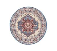 RugVista Amina, Alfombra Interior y Exterior, Alfombras Modernas, Ø 160 cm, Redondo, Pelo Corto, Patio, Lavado a Mano, Resistente los Rayos UV, Rojo/Azul