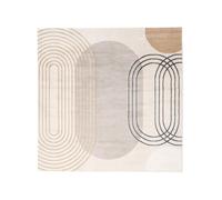 RugVista Amphi, Alfombra Moderna, Pelo Corto, 200 x 200 cm, Cuadrada, Calidad cert. Oeko-Tex Standard 100, Polipropileno, Pasillo, Dormitorio, Cocina, Salón, Comedor, Despacho, Beige/Amarillo