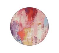 RugVista Anya, Alfombra Interior y Exterior, Ø 100 cm, Redondo, Pelo Corto, Cocina, Pasillo, Patio, Lavado a Mano, Resistente los Rayos UV, Multicolore