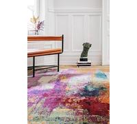 RugVista Aruba, Alfombra, 200 x 250 cm, Rectangular, Pelo Medio, Sala de Estar, Comedor, Dormitorio, Cocina, Limpieza en seco, Mauve/Multi