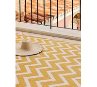 RugVista Capri, Alfombra Interior y Exterior, Modernas, 80 x 300 cm, Rectangular, Pelo Corto, Cocina, Pasillo, Patio, Lavado a Mano, Resistente los Rayos UV, Amarillo