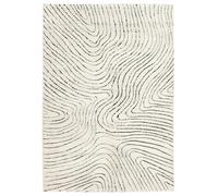 RugVista Chaima, Alfombra Moderna, Pelo Medio, 200 x 300 cm, Rectangular, Calidad cert. Oeko-Tex Standard 100, Polipropileno/Poliéster, Pasillo, Dormitorio, Cocina, Salón, Despacho, Crema/Negro