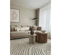RugVista Chaima, Alfombra, Modernas, 200 x 300 cm, Rectangular, Pelo Medio, Limpieza en seco, Oeko_Tex_100, Blanco Crema/Negro