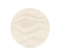 RugVista Chateau Alfombra de baño, ∅ 70 cm Redonda, Pelo Corto, Antideslizante, Alfombrilla de baño Moderna, Lavable a máquina hasta 30°C, 100% Algodón, Blanca