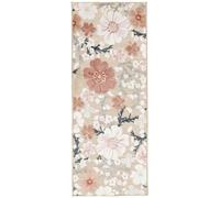 RugVista Cherri, Alfombra de Exterior y Interior, Rectangular, 80 x 200 cm, Alfombra Exteriores, Polipropileno, Resistente a Manchas y al Agua, Lavable a 30°C, para balcón terraza jardín, Beige/Rosa