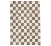RugVista Chessie, Alfombra Moderna, Pelo Corto, 200 x 300 cm, Rectangular, Calidad cert. Oeko-Tex Standard 100, Polipropileno, Pasillo, Dormitorio, Cocina, Salón, Despacho, Gris/Blanco Roto