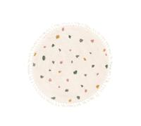 RugVista Confetti, Alfombra Infantil, Shaggy/Handloom, Ø 100 cm, Redondo, Pelo Medio, Cuarto del bebé, Limpieza en seco, Sin Productos químicos peligrosos, Off Blanco