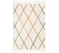 RugVista Corinna Alfombra Infantil, 140 x 200 cm, Blanco/Multi | Modernas, Rectangular, Pelo medio, Limpieza en seco, Oeko-Tex 100, Sin productos químicos peligrosos, Sala de estar